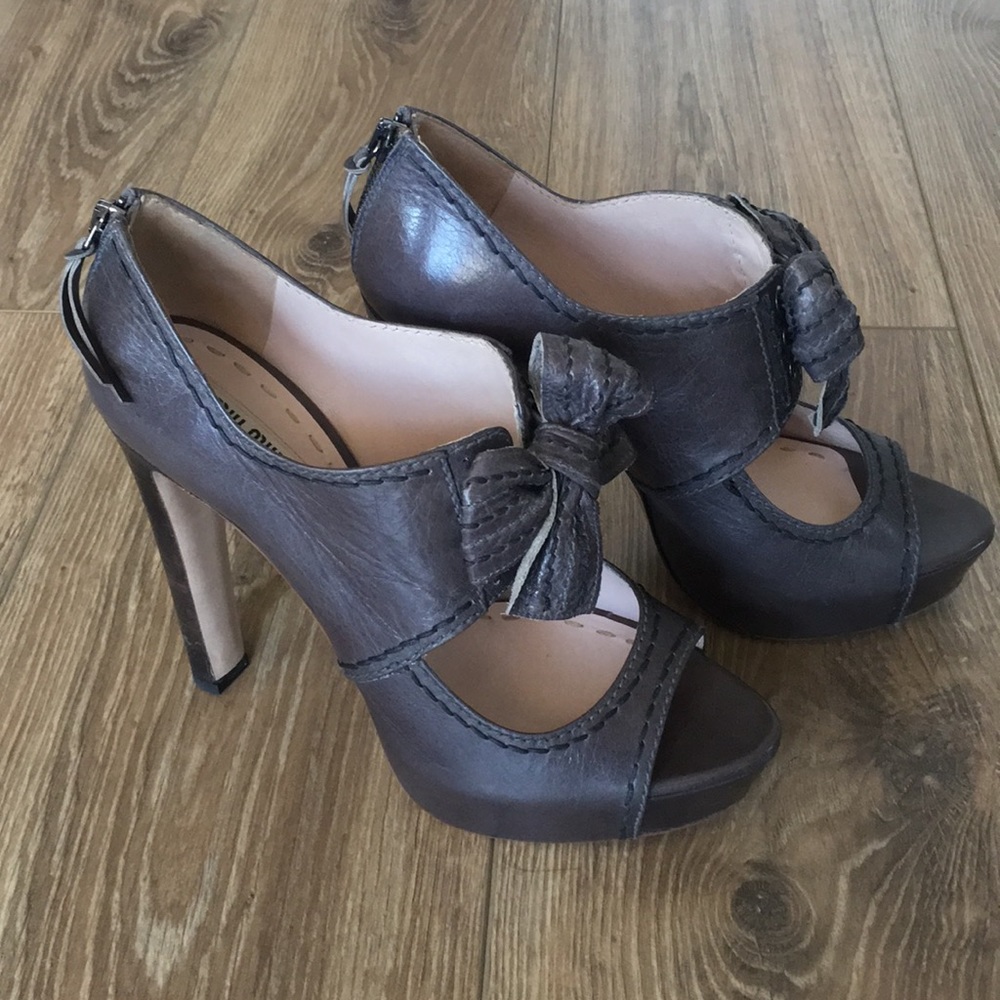 Miu Miu Peep Toe Platform Heel - image 6